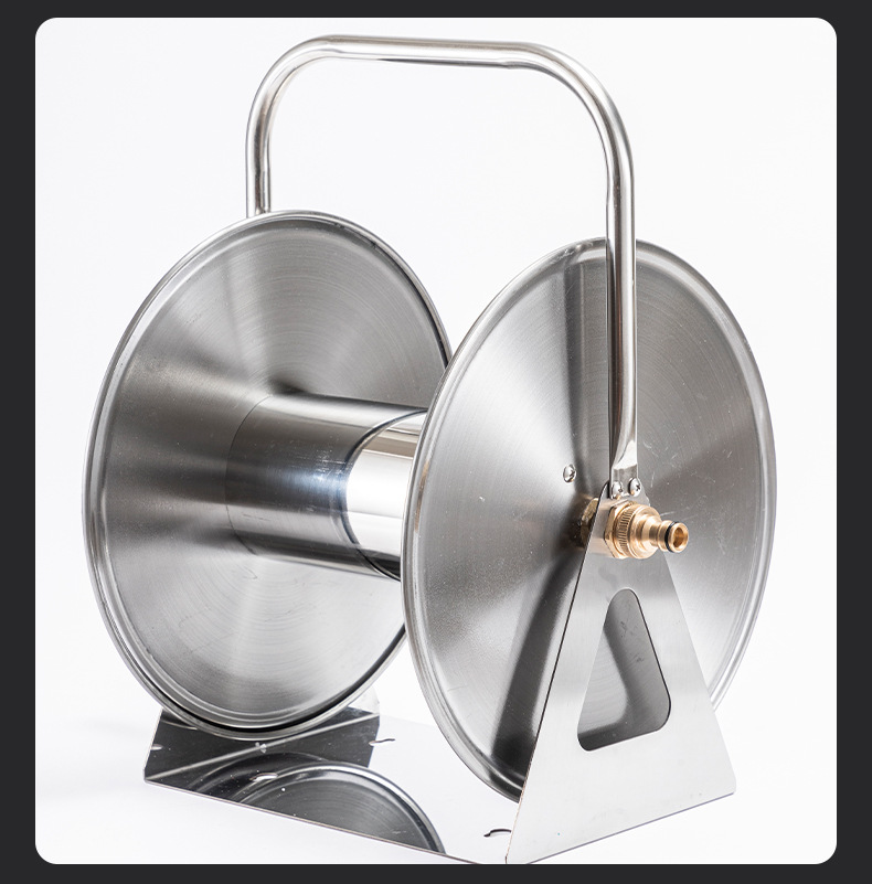 不锈钢浇花洗车水管收纳架挂式自动卷管器手提农家用水管绕管车架详情6