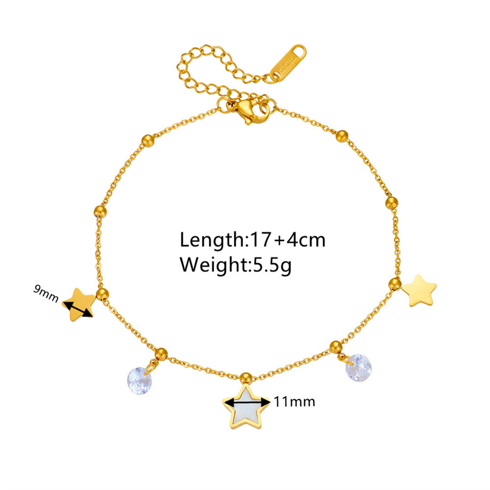 欧美热销不锈钢星星夹钻项链手链套装 时尚热销钛钢不掉色星星首饰套装详情7