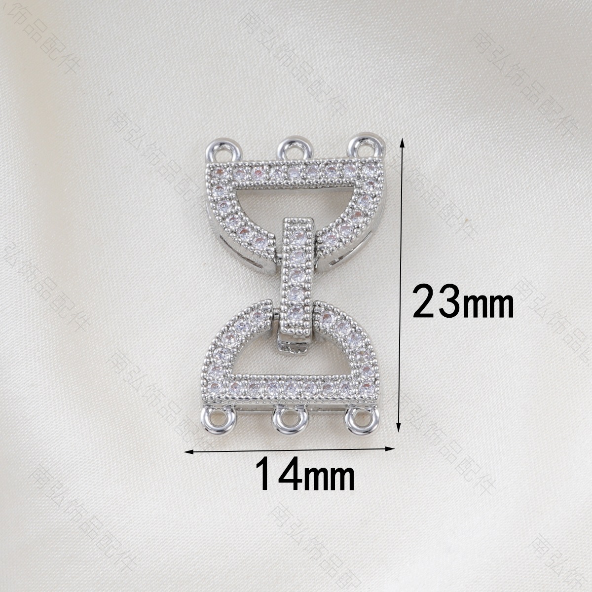 Copper plated with real gold for color retention, fully set with zirconium lock-shaped OT buckle, pearl connecting buckle, bracelet, necklace buckle, DIY accessory pic 5
