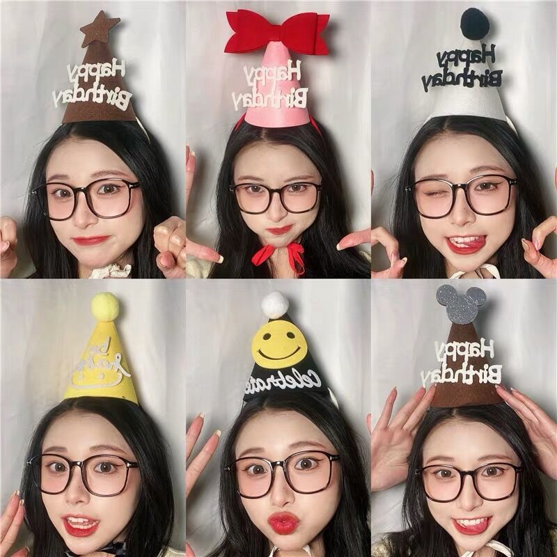 韩国ins风宝宝周岁生日无纺布毛毡帽子 周岁生日装饰布置生日帽子详情3