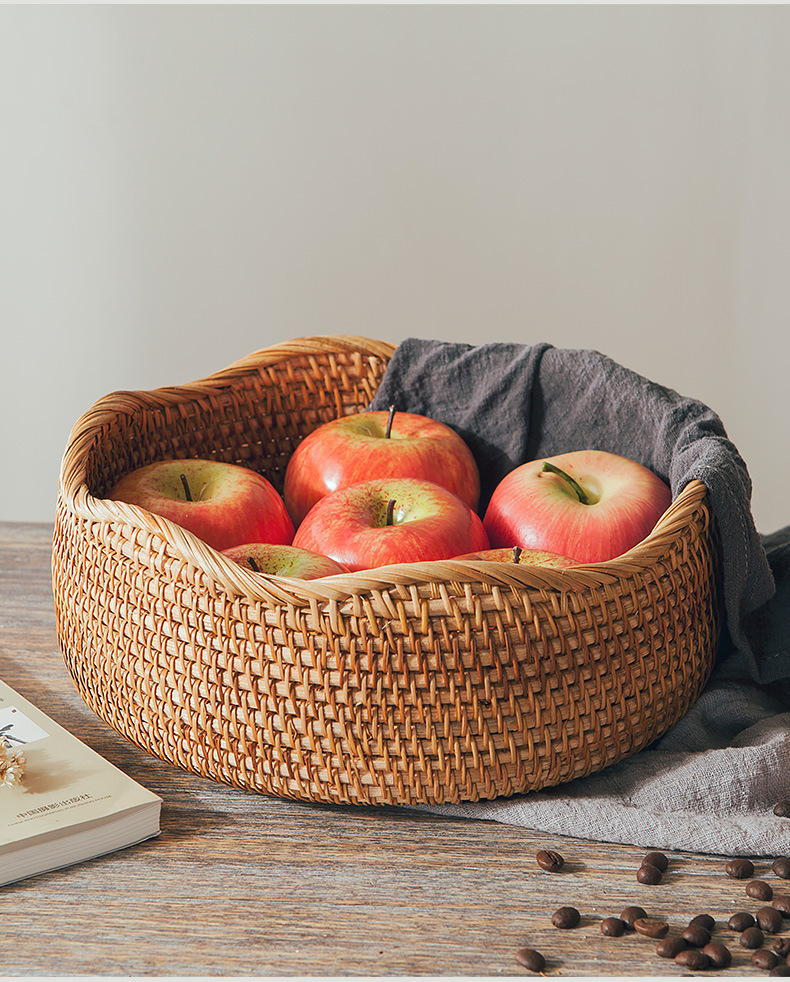 藤编收纳筐水果篮家用馒头筐竹编面包筐馍筐零食野餐篮筐手编篮子详情9