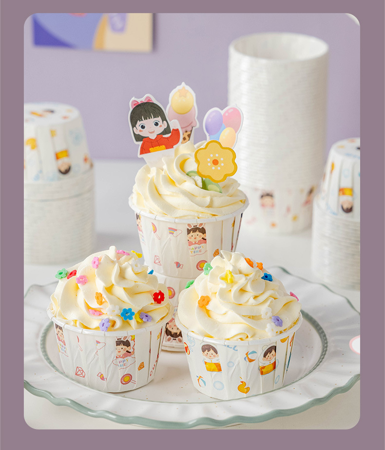 纸杯蛋糕纸烤箱杯子耐高温烤盘烘焙工具底托空气炸锅麦芬卷边详情9