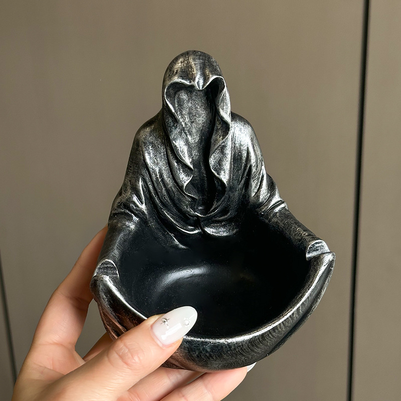 创意高级感趣味神秘黑衣人烟灰缸家居客厅书房办公桌面装饰品摆件详情4