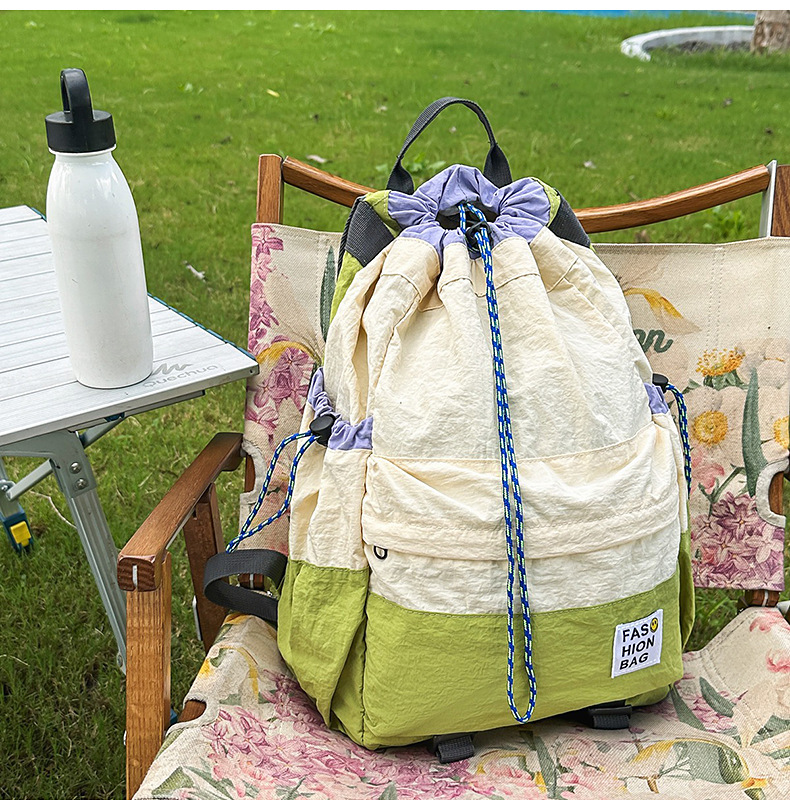 新款束口抽绳双肩包大容量休闲包户外运动登山包超轻量旅行背包详情37