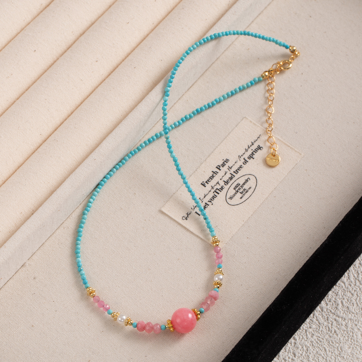 High-end colored beaded necklace for women, light luxury and niche spring and summer dopamine freshwater pearl collarbone chain necklace wholesale pic 65