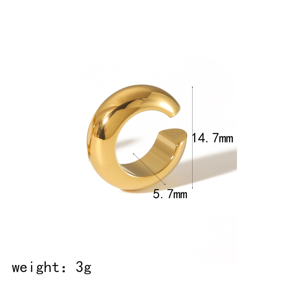 New cross-border Ins-style internet-famous titanium steel ear bone clips, no ear holes, versatile and high-end, 18K gold stainless steel ear clips pic 14