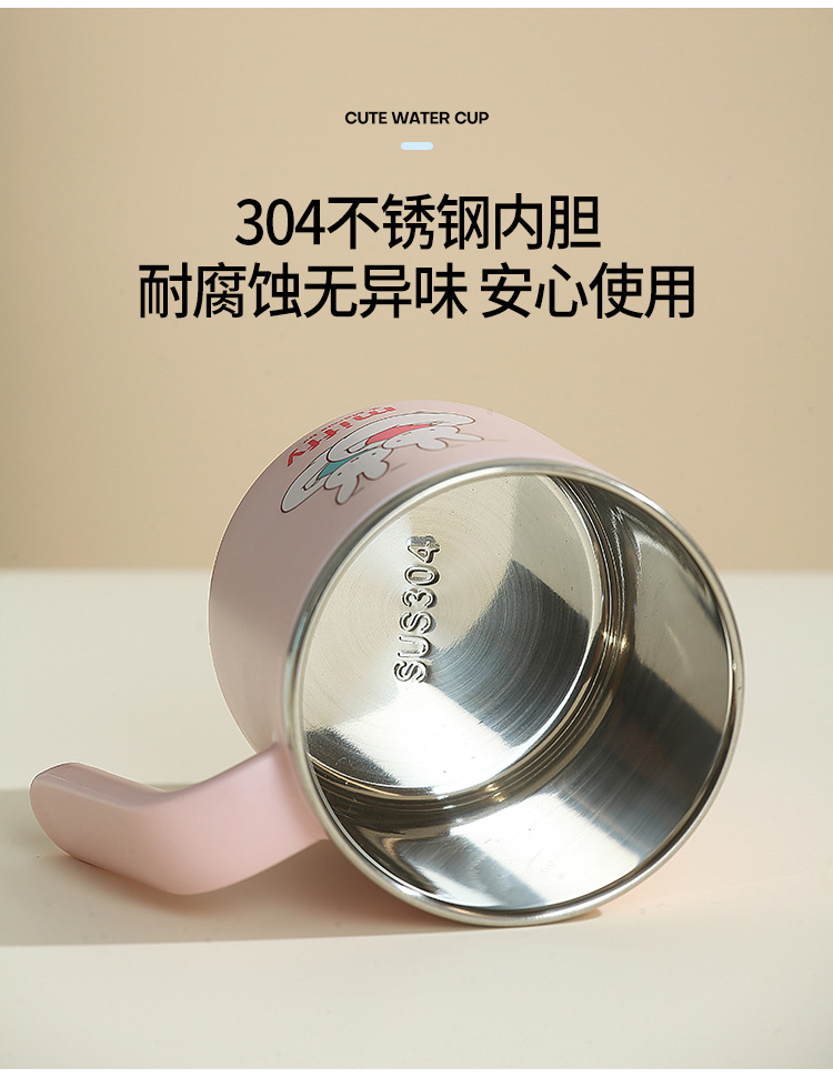 Миффи 304 нержавеющая стальная кружка для кофе, овсяная кружка для мальчиков и девочек с крышкой на завтрак pic 3