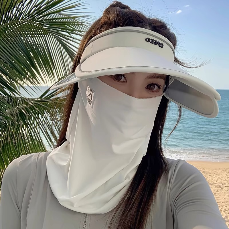 Sun protection R-label face mask for men and women, full face UV protection, summer facial Gini neck shield, cycling mask veil pic 3