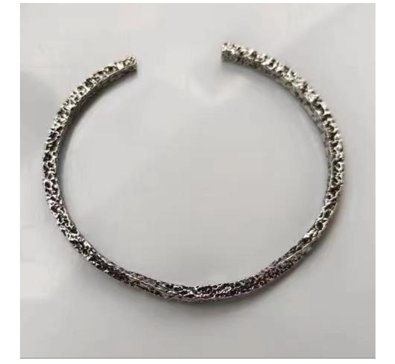 新款设计乌藤手镯男复古做旧黑色莫比乌斯环男士合金手环开口详情15