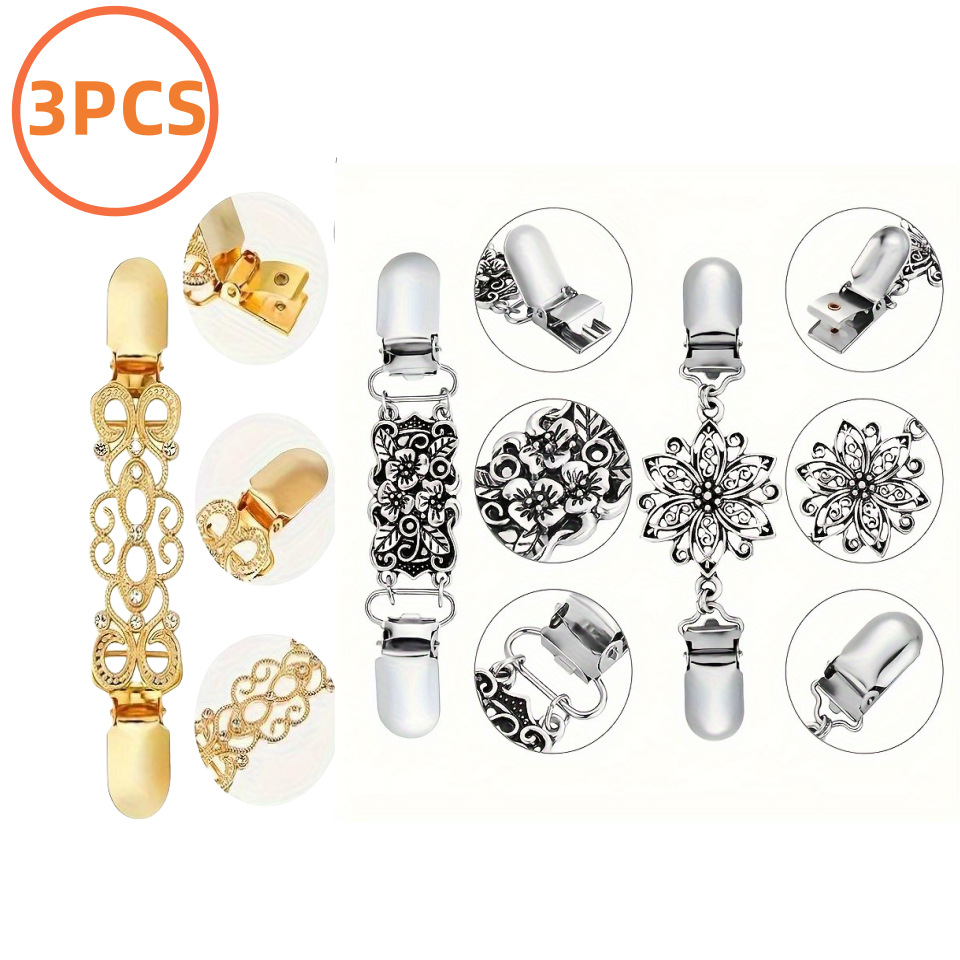 欧美复古合金毛衣夹丝巾开衫扣衬衣领夹防走光束紧夹胸针厂家直销详情35