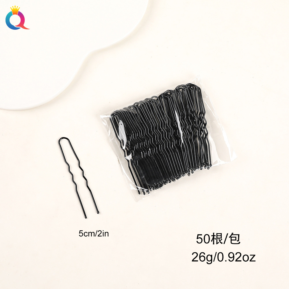Wholesale of Qiyue Classic black straight clips, durable lacquered hair clips, braided hair clips, broken hair bangs clips and side clips pic 61