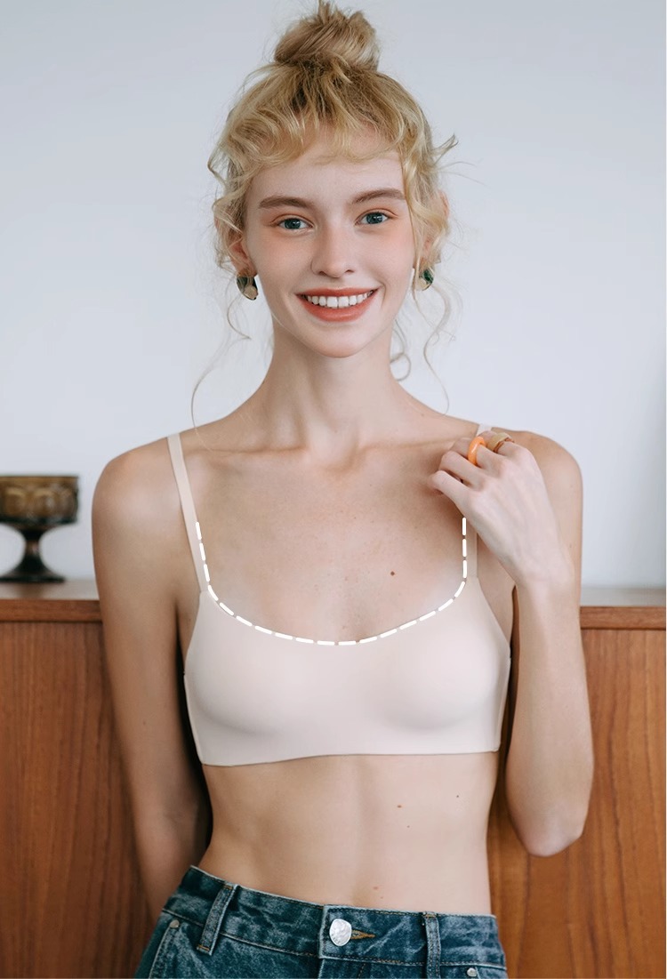 内衣女士无痕大胸显小胸聚拢薄款文胸一片式固定舒适无钢圈胸罩女详情12