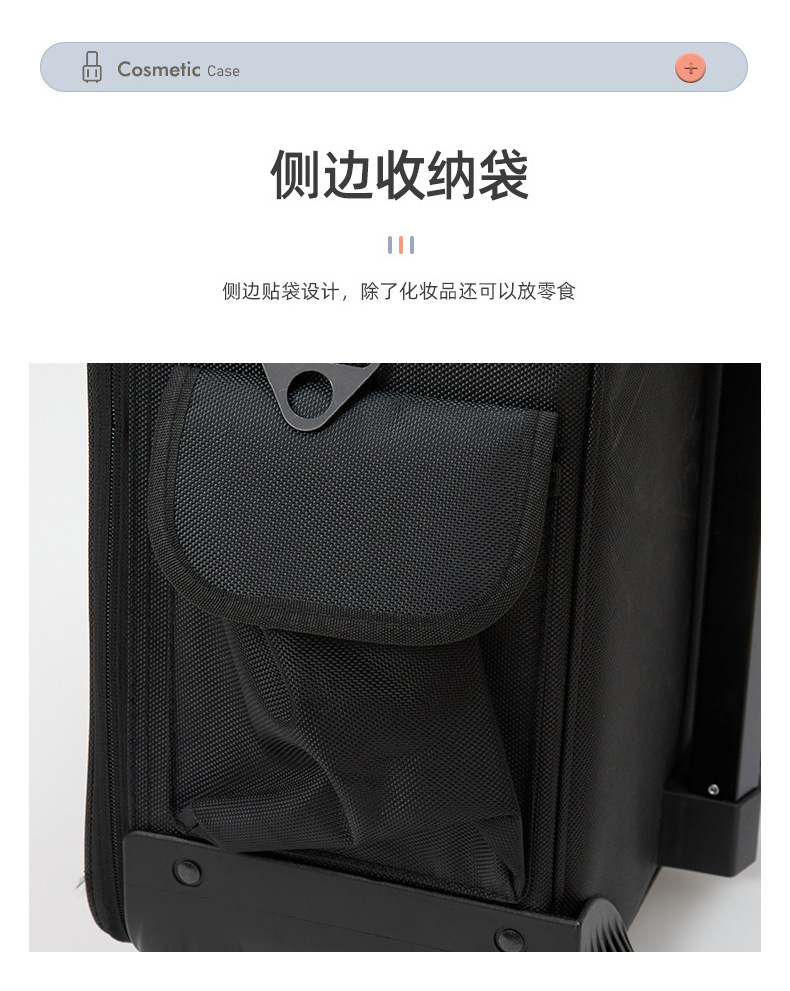 专业化妆箱跟妆师大容量拉杆箱多功能美容美甲纹绣牛津手提工具箱详情8