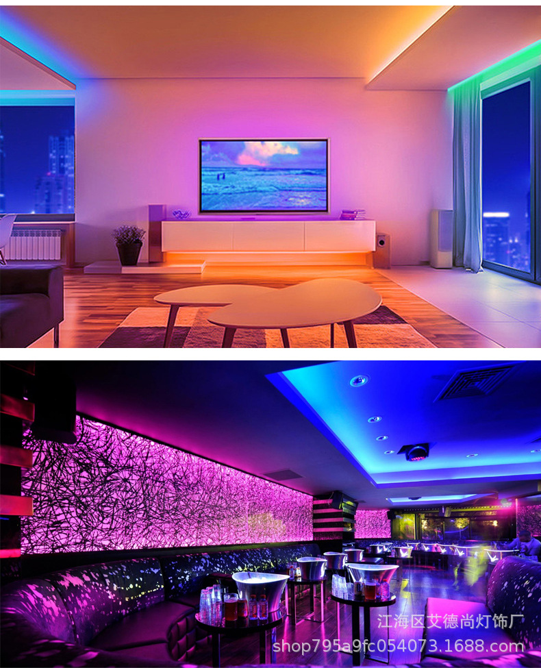 110V220V led light strip, seven-color rgb5050 flexible colored outdoor waterproof ambient lighting project light strip pic 14