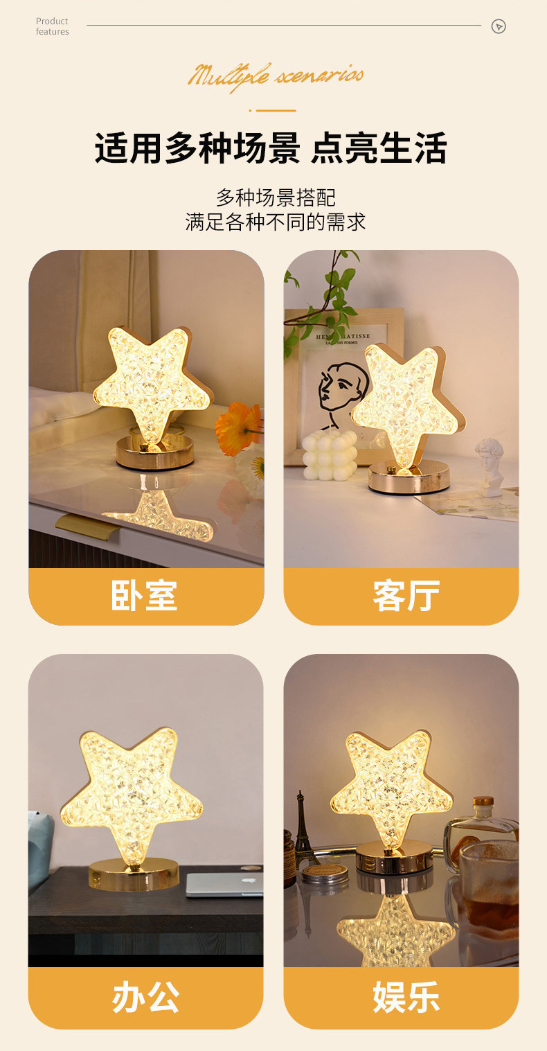 跨境爆款氛围灯装饰台灯卧室床头高级感台灯房间情调灯创意小夜灯详情1