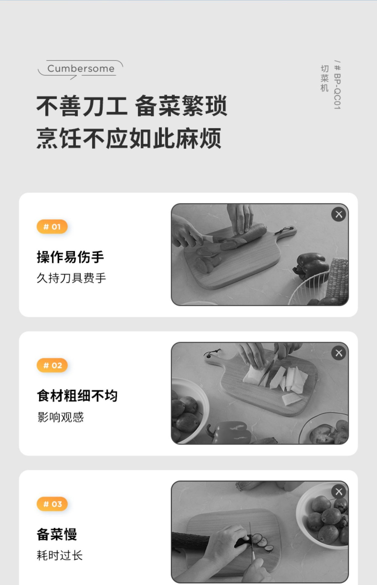 德国蓝宝电动切菜机QC01家用多功能自动滚筒刨丝器小型切菜器详情4