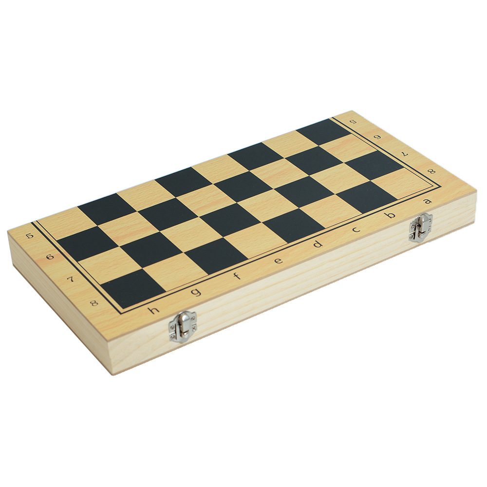 Direct sales from the manufacturer of three-in-one wooden chess solid wood set, foldable portable competitive and educational toys pic 3