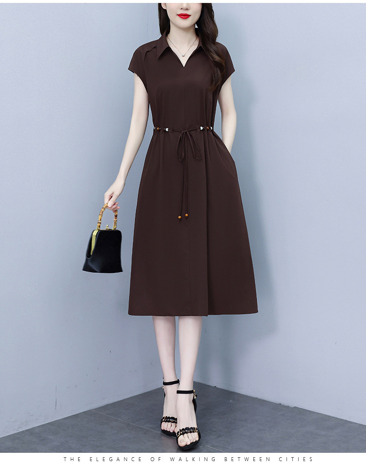 爆款高端欧版宽松法式连衣裙2025夏季新款气质收腰显瘦中长款裙子详情38