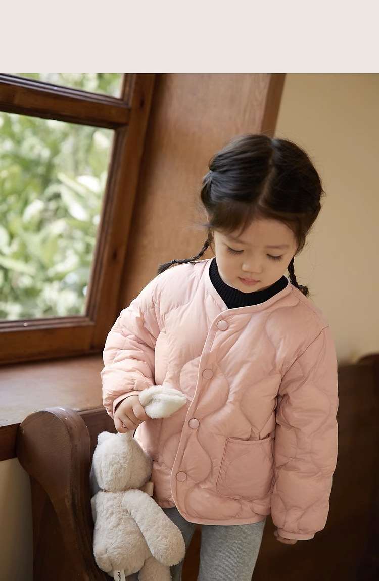 女童轻薄仿羽绒服女宝宝长短款2024秋季新款儿童时髦洋气纯色外套详情10