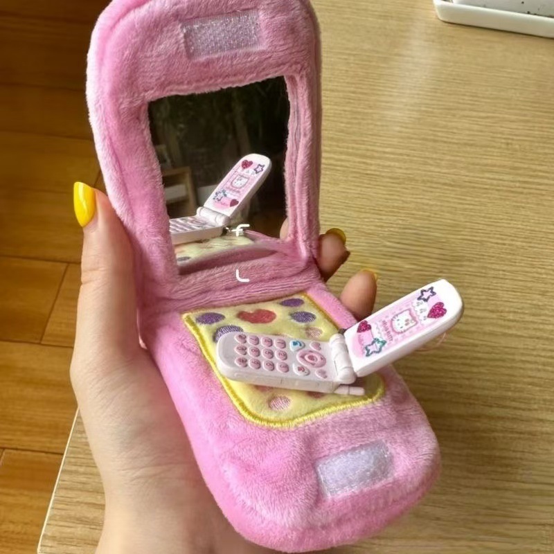 Mobile phone pendant doll Avail Sanrio Volkswagen hello Kitty retro Flip phone mirror pendant pic 5