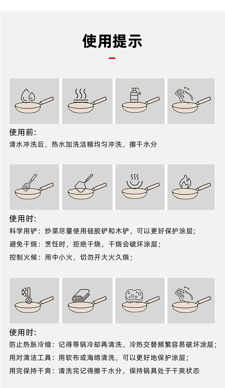 商用不粘平底锅家用平底煎锅牛排多尺寸煎饼锅铝制电磁炉燃气通用详情17