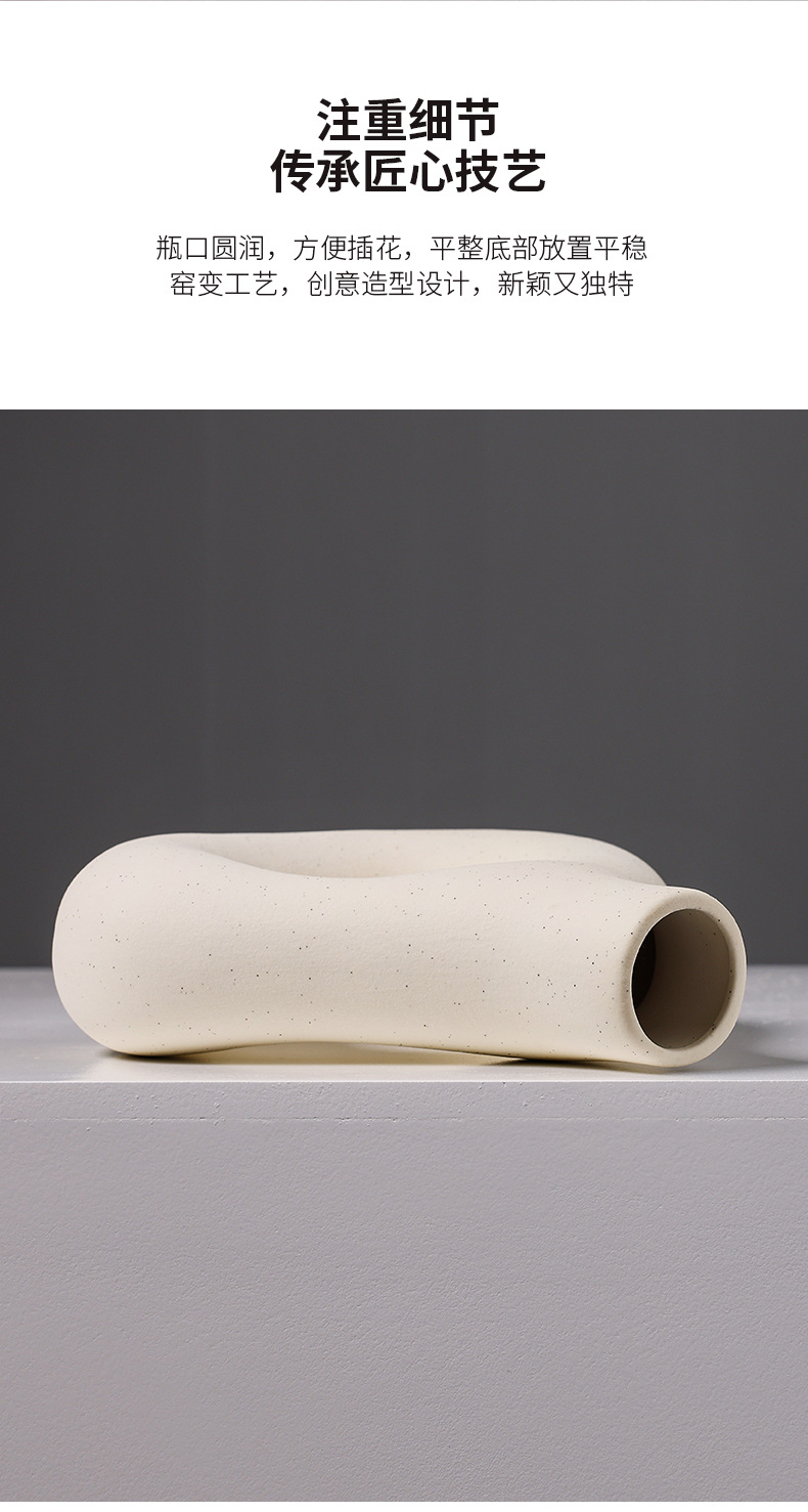 2025 Nordic Ins-style ceramic vase, creative living room flower arrangement, high-end artistic home decoration for hotels and homestays pic 9