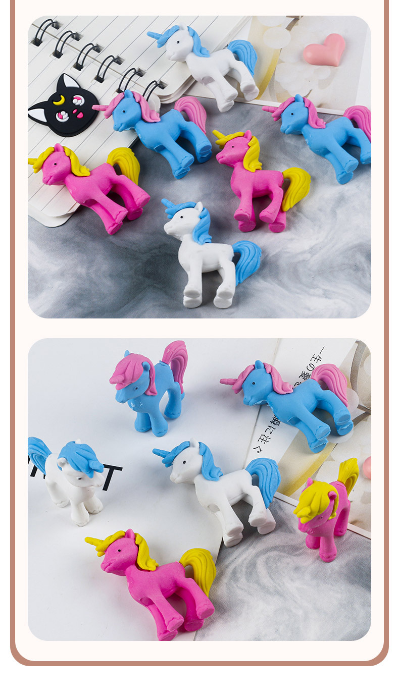 Unicorn Eraser, a creative cartoon stationery for children and primary school students, mini eraser, clean and with less debris pic 6