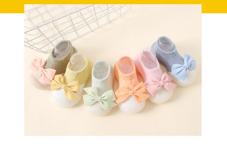 New spring and summer bowknot baby and toddler princess-style indoor and outdoor anti-slip and anti-collision baby and toddler walking shoes and socks pic 8