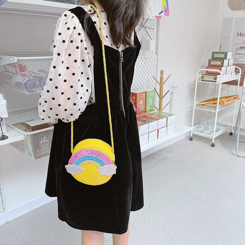 New PU small bag for girls, mini crossbody bag for toddlers and babies, cartoon and cute rainbow coin purse for girls pic 13