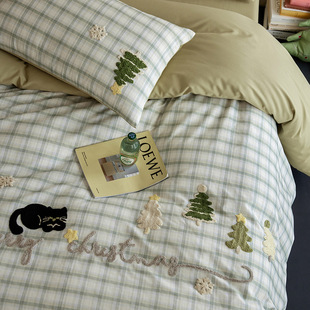 Class A, mother and baby grade, 100 all-cotton three-layer jacquard four-piece set, pure cotton quilt cover, bed sheet, bed cover, washed cotton products for winter pic 15