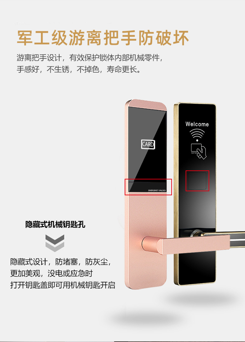Hotel door lock, hotel magnetic card induction lock, apartment smart electronic ic card lock, homestay rental house card swiping lock manufacturer pic 13