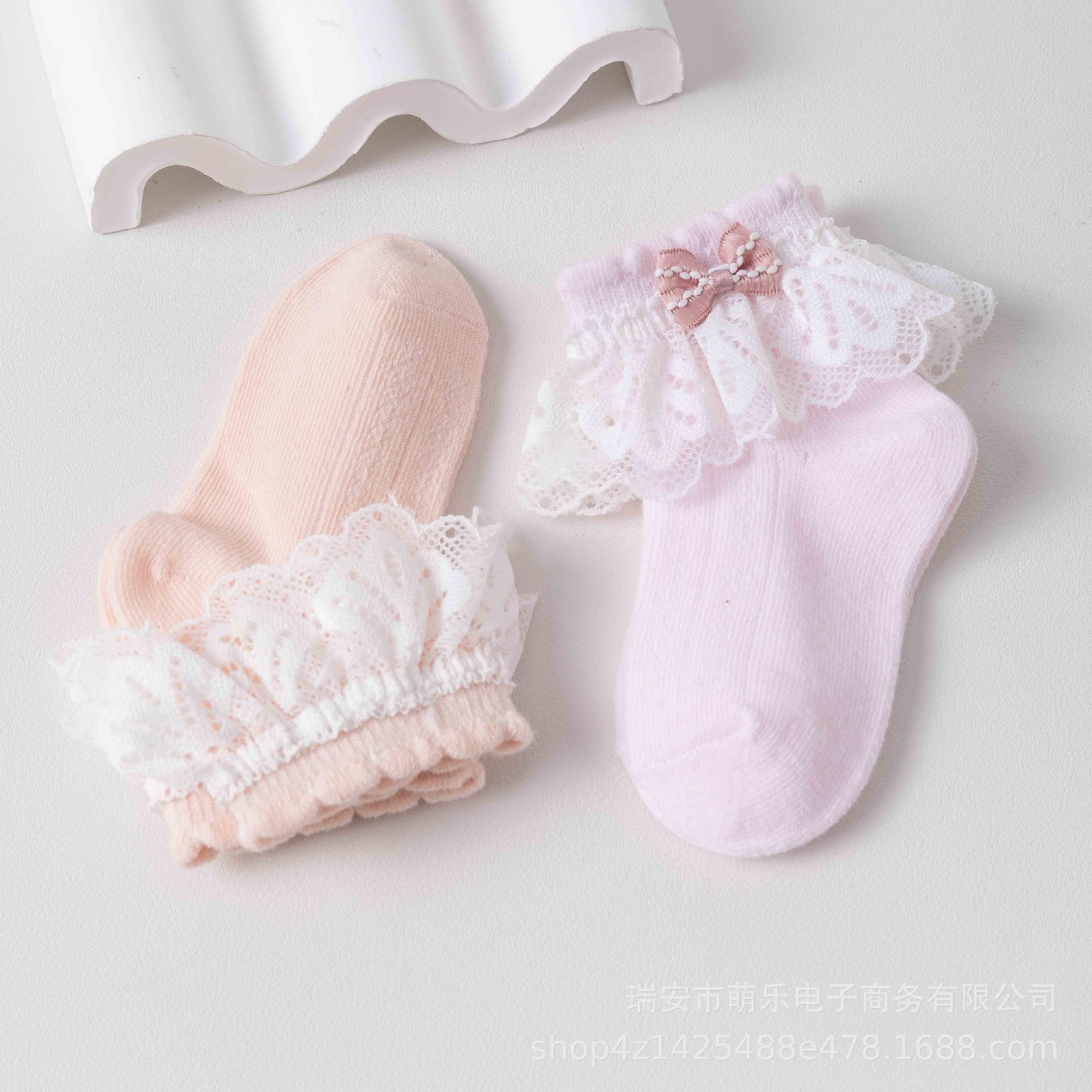 新生婴儿女童蕾丝花边袜棉透气舒适网眼薄款蝴蝶结花边宝宝袜详情19