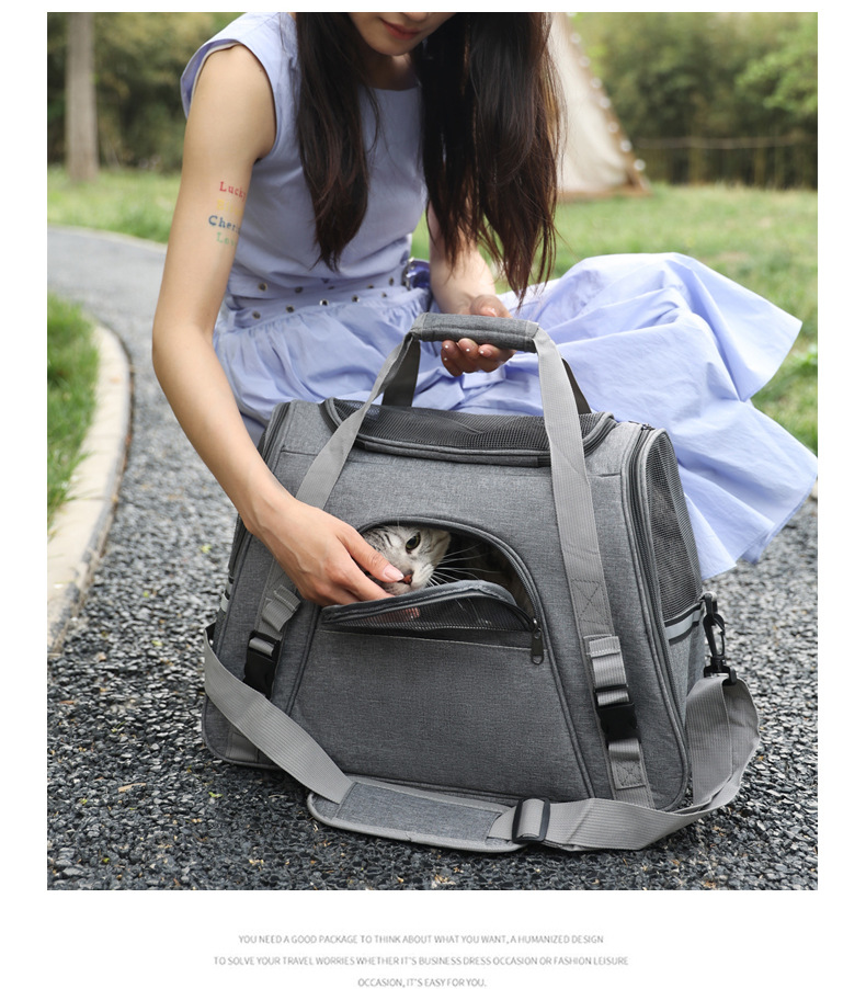 宠物包猫包新款潮流时尚 可手提斜跨休闲透气 猫包高颜值详情12