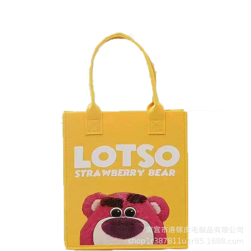 新款手提包女士手提袋手拎包大容量敞口时尚毛毡购物袋详情8