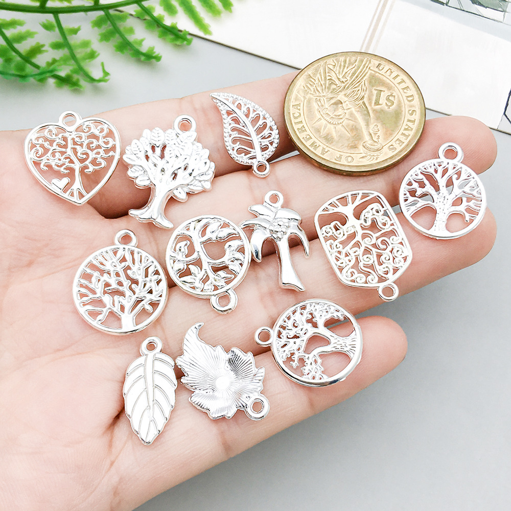 1个新款亮银合金生命树系列吊坠挂件diy手链项链饰品配件详情5