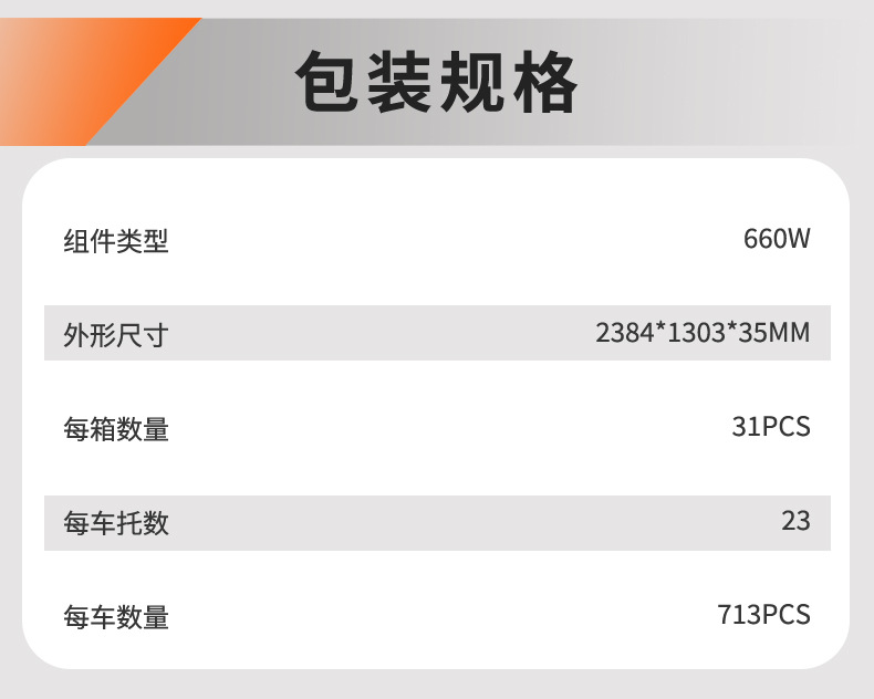 660W高效太阳能光伏板 太阳能电池板组件 太阳充电板光伏发电系统 Solar panel 环保节能详情6