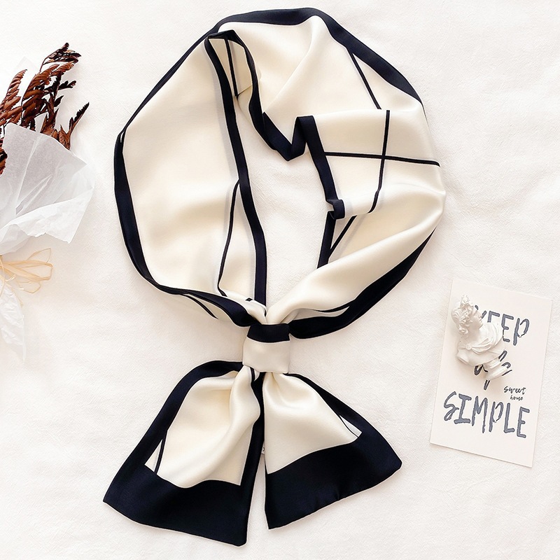 仿丝绸感围巾女式头巾时尚丝滑透气轻质颈巾手提包配件发巾围巾详情3