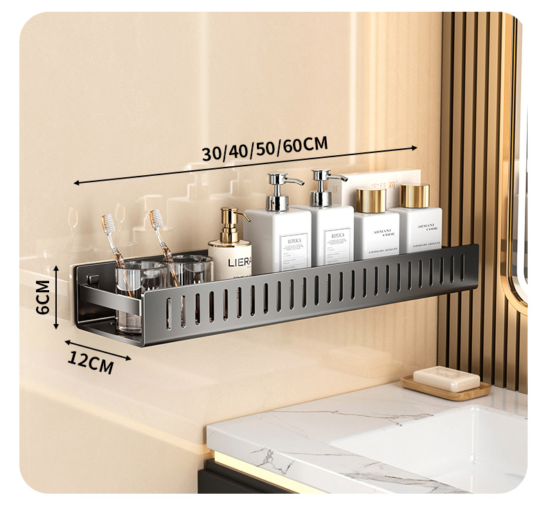 Bathroom storage rack, hotel non-drilling washbasin, wall-mounted washroom, toilet storage rack pic 16