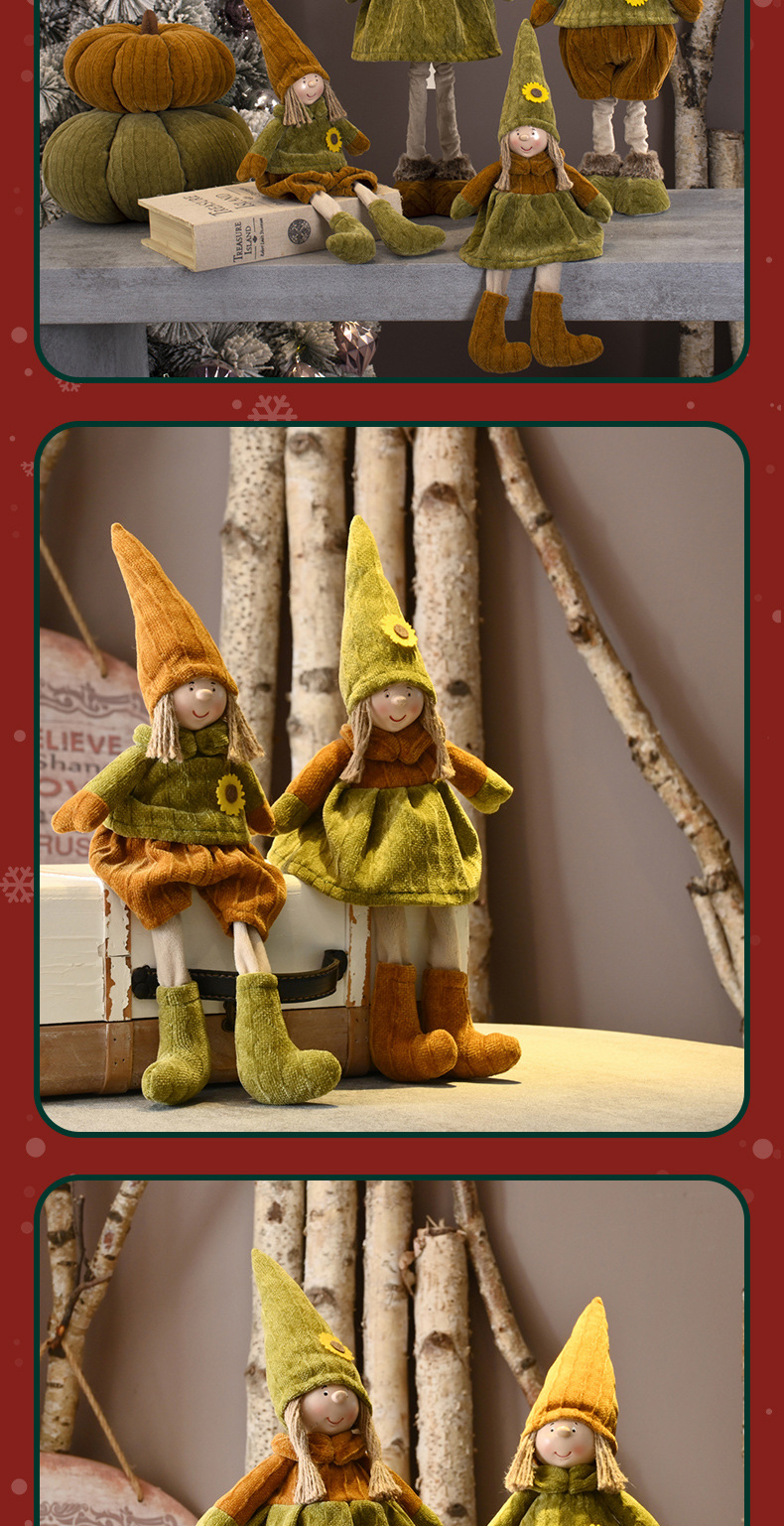 跨境新款可爱黄帽可伸缩天使女孩摆件儿童毛绒玩偶礼物圣诞装饰品详情12