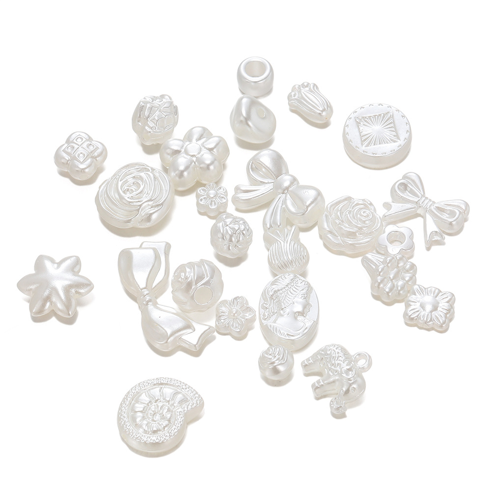 ABS仿珍珠 巴洛克风花朵仙人掌蝴蝶结 奶油胶diy手工串珠耳环配饰详情7