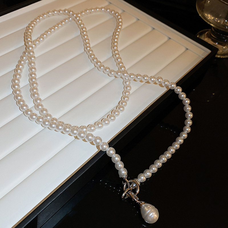 Irregular long pearl necklace, French light luxury style, sweater chain, niche simple and high-end necklace wholesale for women pic 45
