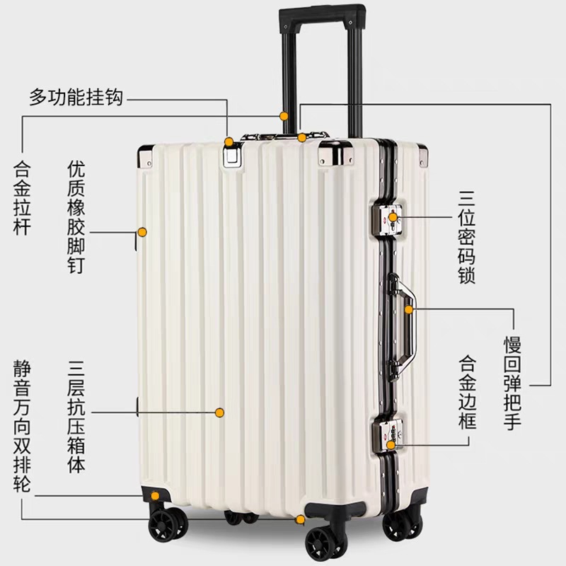 【专属】新款拉杆箱女铝框行李箱男大容量旅行箱加厚密码箱学生详情15