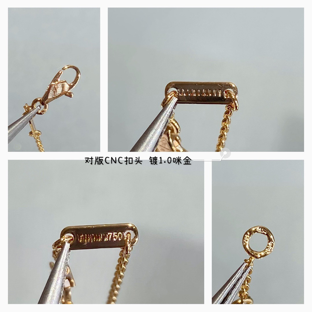 高版本v金四叶草红玉髓爱心项链镀18K玫瑰金心形吊坠手链耳钉详情4