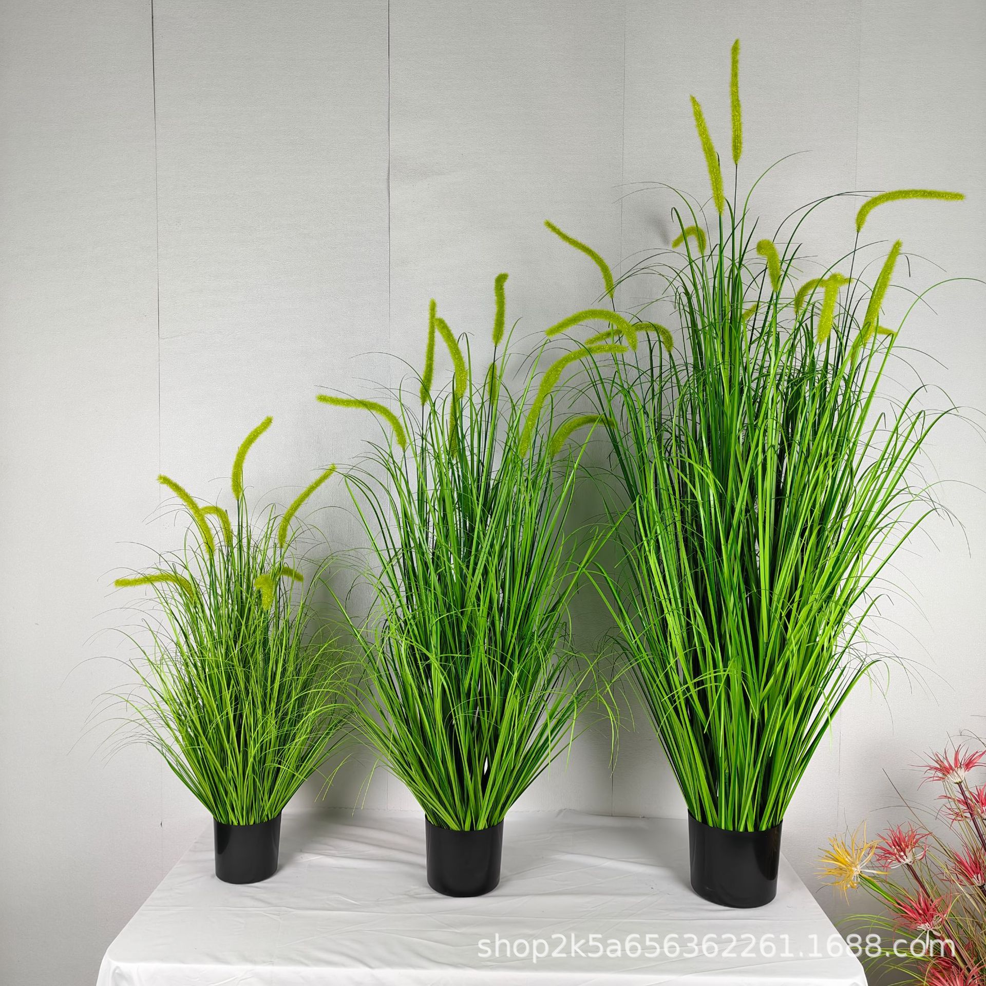 仿真狗尾巴草绿植盆栽批发酒店景观装饰办公室仿真园艺草皮摆件详情7