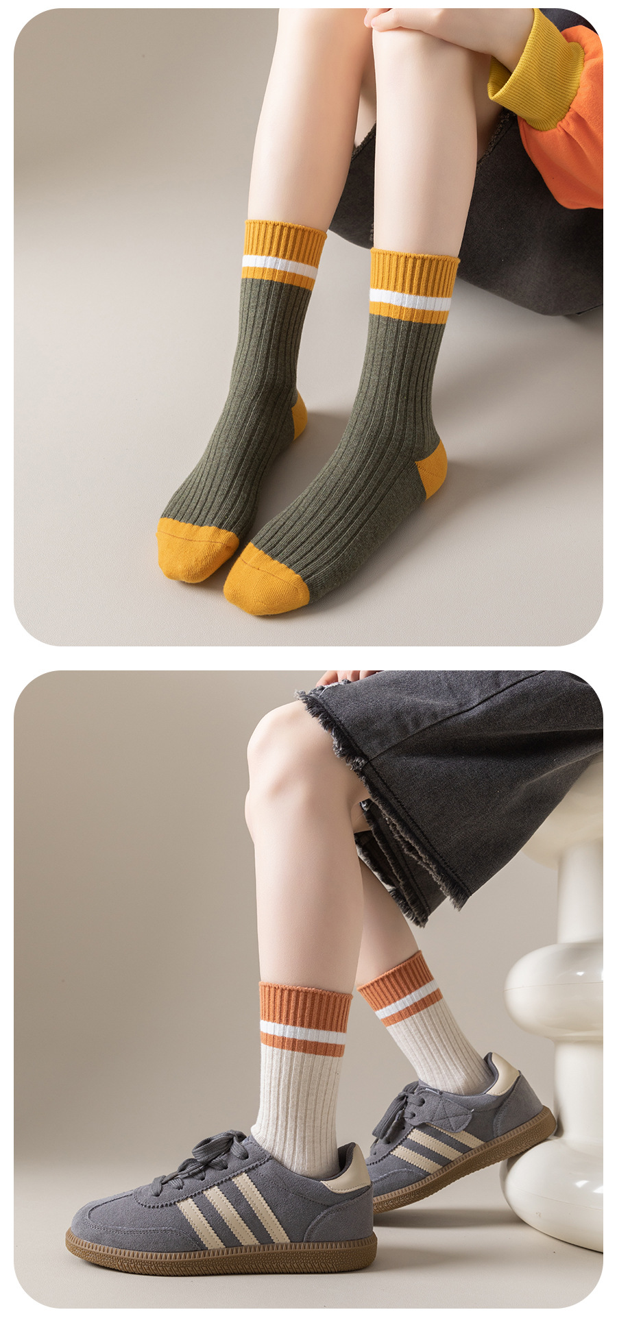 儿童袜子厚款秋冬纯棉学生袜男童双针透气中筒袜中大童运动袜防臭详情13