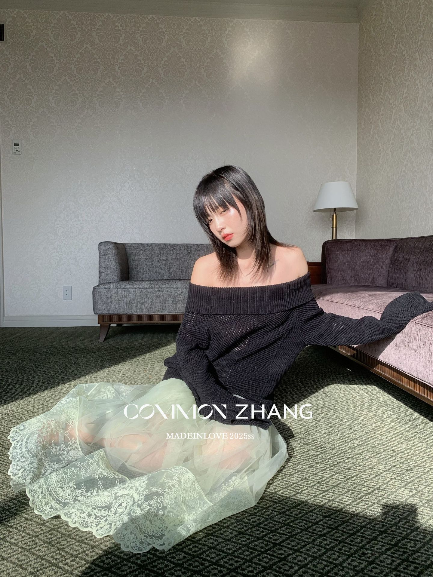 CZ ZHANG韩版网纱蕾丝拼接层次感微透高腰显瘦a字半身裙女B12103详情35