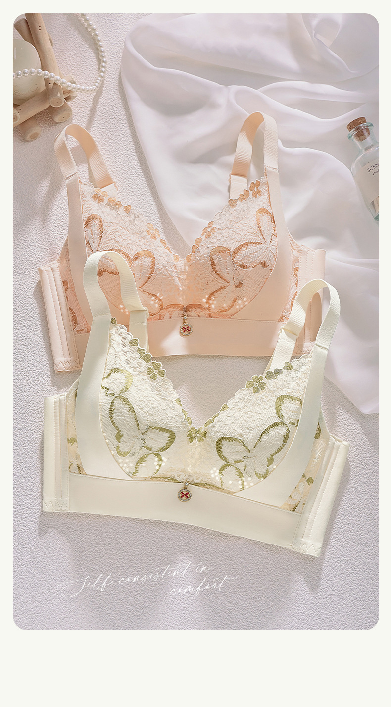 New comfortable bra for women, small breasts gathered to look larger, top support anti-sagging, lace-shaped adjustable underwear pic 25