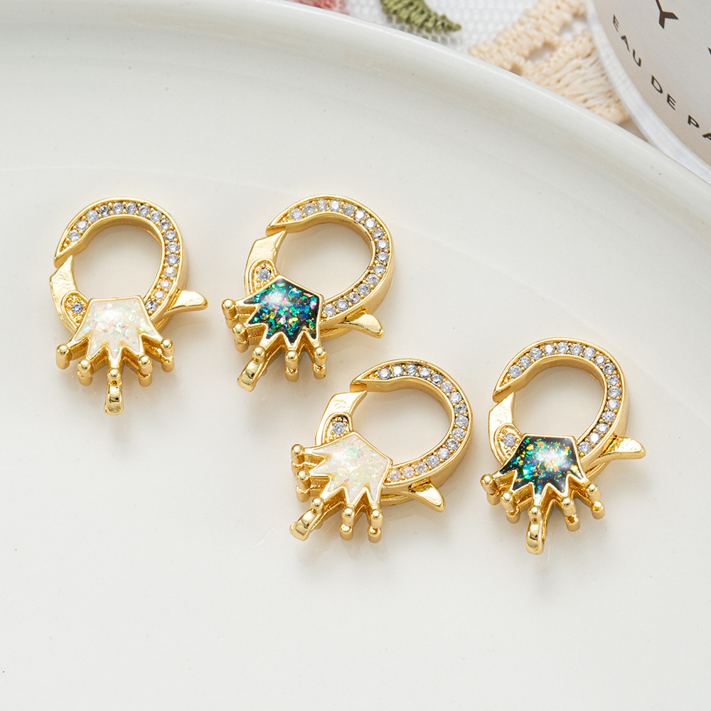 diy copper plated 18k real gold double-ring pearl string necklace clasp, jewelry, handcrafted bead necklace accessory pic 25