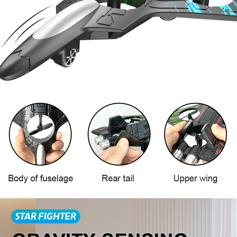2.4G remote-controlled foam aircraft, gravity-sensing helicopter, roll stunt remote-controlled aircraft, long-range unmanned aerial vehicle pic 16