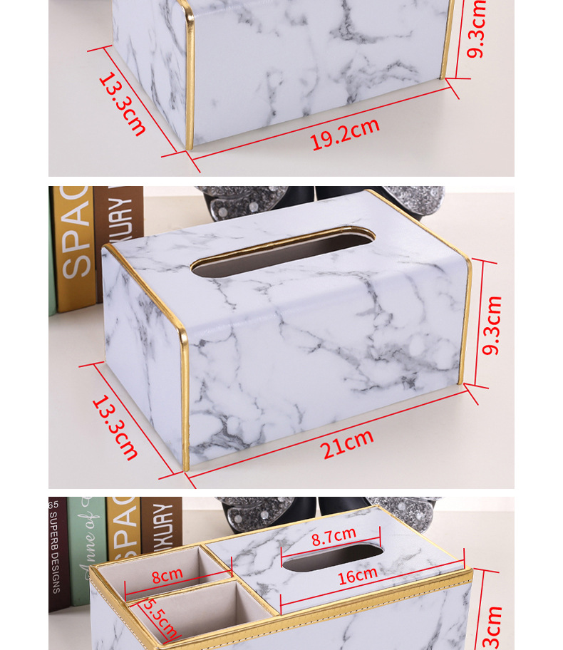 皮革金边纸巾盒定制logo客厅遥控器纸巾收纳盒酒店餐厅用抽纸盒详情16